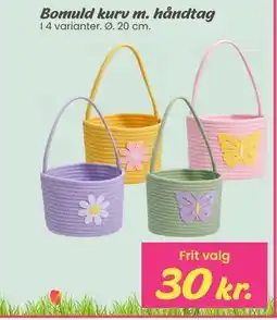 Hi five Bomuld kurv m. håndtag tilbud