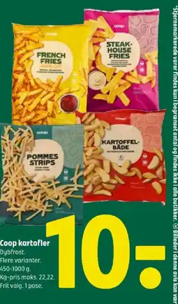 Coop 365 Coop kartofler Dybfrost. tilbud