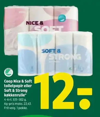 Coop Nice & Soft toiletpapir eller Soft & Strong køkkenrulle