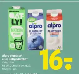 Coop 365 Alpro plantgurt eller Oatly Matcha tilbud