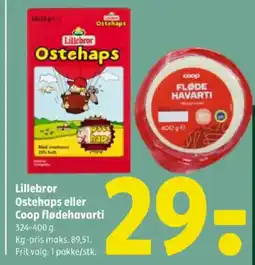 Coop 365 Lillebror Ostehaps eller Coop flødehavarti tilbud