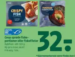 Coop 365 Coop sprøde fiske- portioner eller fiskefileter tilbud