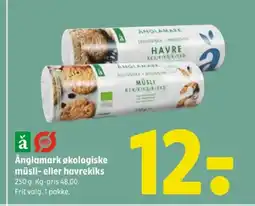 Coop 365 Änglamark økologiske müsli- eller havrekiks tilbud