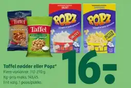 Coop 365 Taffel nødder eller Popz tilbud