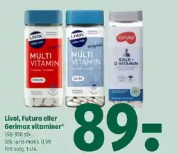 Coop 365 Livol, Futura eller Gerimax vitaminer tilbud
