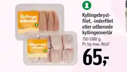Føtex Kyllingebryst- filet, -inderfilet eller udbenede kyllingeoverlår tilbud