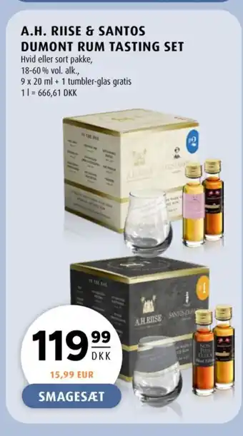 Scandinavian Park A.H. Riise & Santos Dumont rum tasting set tilbud