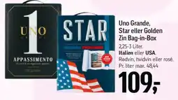 Føtex Uno Grande, Star eller Golden Zin Bag-in-Box tilbud