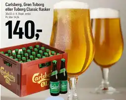 Føtex Carlsberg, Grøn Tuborg eller Tuborg Classic flasker tilbud
