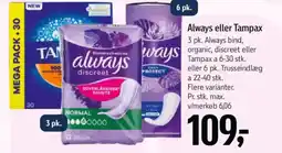 Føtex Always eller Tampax tilbud