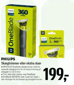 Føtex PHILIPS Skægtrimmer eller ekstra skær tilbud