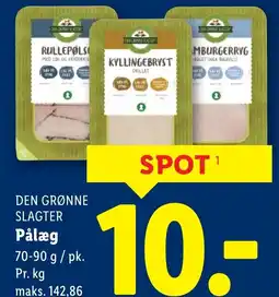 Lidl DEN GRØNNE SLAGTER Pålæg tilbud