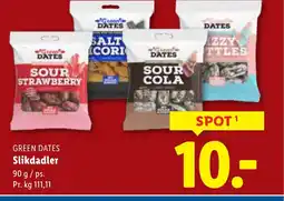 Lidl GREEN DATES Slikdadler tilbud