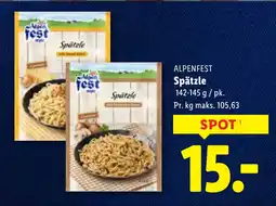 Lidl ALPENFEST Spätzle tilbud