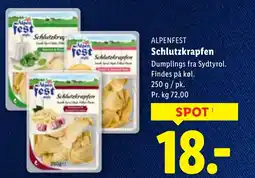 Lidl ALPENFEST Schlutzkrapfen tilbud