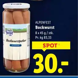 Lidl ALPENFEST Bockwurst tilbud