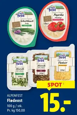 Lidl ALPENFEST Flødeost tilbud