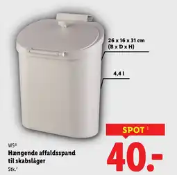 Lidl W5® Hængende affaldsspand til skabslåger tilbud