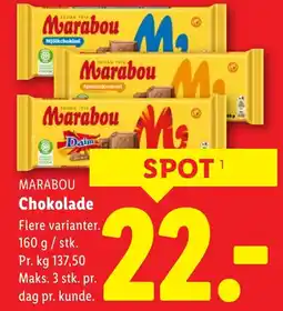 Lidl MARABOU Chokolade tilbud