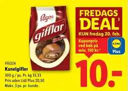 Lidl PÅGEN Kanelgifler tilbud