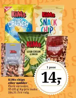 Dagli'Brugsen KiMs chips eller nødder tilbud