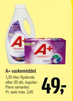 Føtex A+ vaskemiddel tilbud