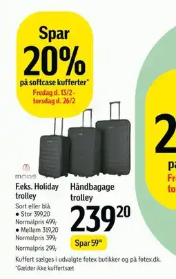 Føtex Spar 20% på softcase kufferter tilbud