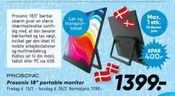 Bilka Prosonic 18” portable monitor tilbud