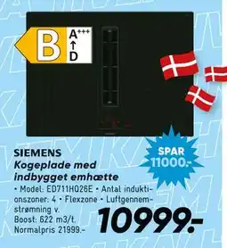 Bilka Kogeplade med indbygget emhætte tilbud