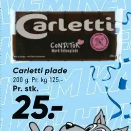 Bilka Carletti plade tilbud