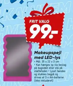 Bilka Makeupspejl med LED-lys tilbud