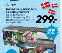 Bilka Twinmarkers, brushpens og detaljemarkers tilbud