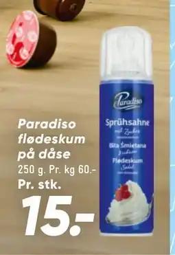 Bilka Paradiso flødeskum på dåse tilbud