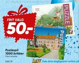 Bilka Puslespil 1000 brikker tilbud