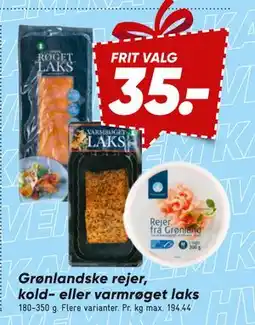 Bilka Grønlandske rejer, kold- eller varmrøget laks tilbud