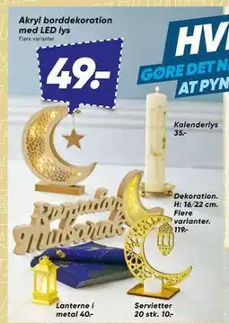 Bilka Akryl borddekoration med LED lys tilbud