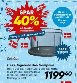 Bilka SPAR 40% på SpinOut trampoliner tilbud