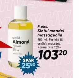 Bilka Sinful mandel massageolie tilbud