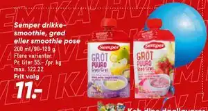 Bilka Semper drikkesmoothie, grød eller smoothie pose tilbud