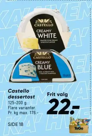Bilka Castello dessertost tilbud