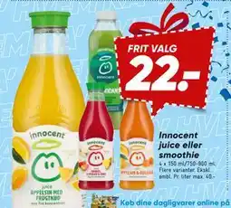 Bilka Innocent juice eller smoothie tilbud