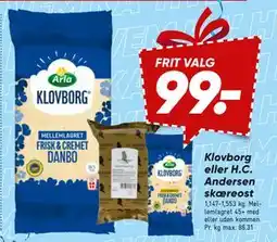 Bilka Klovborg eller H.C. Andersen skæreost tilbud
