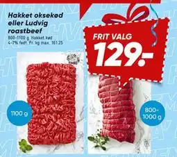 Bilka Hakket oksekød eller Ludvig roastbeef tilbud