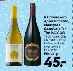 Bilka Il Capolavoro Appassimento, Montgras Reserva eller The Wild Life tilbud