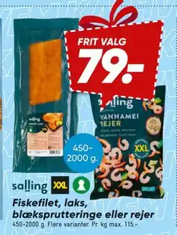 Bilka Fiskefilet, laks, blæksprutteringe eller rejer tilbud