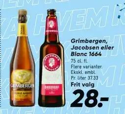 Bilka Grimbergen, Jacobsen eller Blanc 1664 tilbud