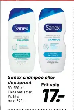 Bilka Sanex shampoo eller deodorant tilbud