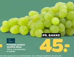 Netto Premieur grønne stenfrie druer tilbud