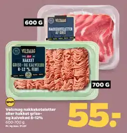Netto Velsmag nakkekoteletter eller hakket grise- og kalvekød 8-12% tilbud