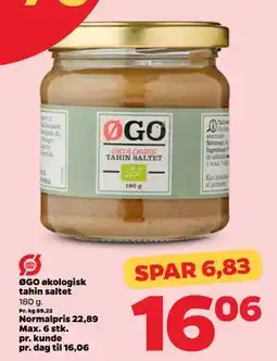 Netto ØGO økologisk tahin saltet tilbud